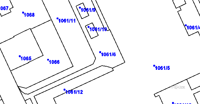 Parcela st. 1061/6 v KÚ Růžodol I, Katastrální mapa