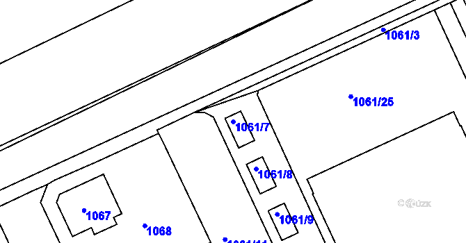 Parcela st. 1061/7 v KÚ Růžodol I, Katastrální mapa