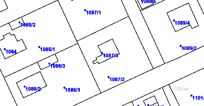 Parcela st. 1087/3 v KÚ Růžodol I, Katastrální mapa