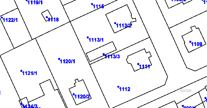 Parcela st. 1113/3 v KÚ Růžodol I, Katastrální mapa
