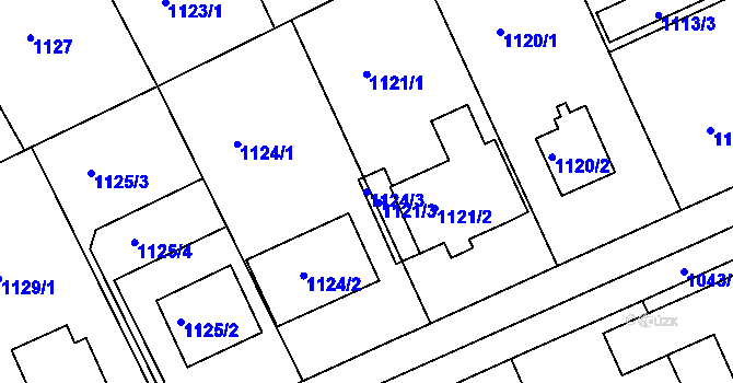 Parcela st. 1124/3 v KÚ Růžodol I, Katastrální mapa