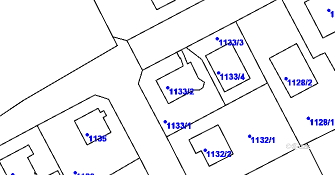 Parcela st. 1133/2 v KÚ Růžodol I, Katastrální mapa