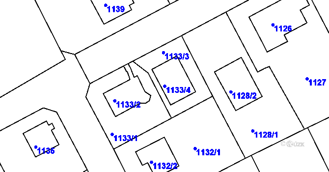 Parcela st. 1133/4 v KÚ Růžodol I, Katastrální mapa