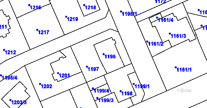 Parcela st. 1196 v KÚ Růžodol I, Katastrální mapa