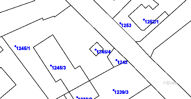 Parcela st. 1245/4 v KÚ Růžodol I, Katastrální mapa
