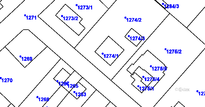 Parcela st. 1274/1 v KÚ Růžodol I, Katastrální mapa