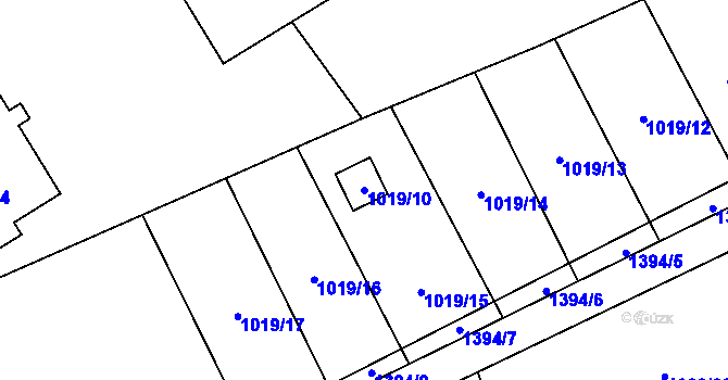 Parcela st. 1019/10 v KÚ Růžodol I, Katastrální mapa