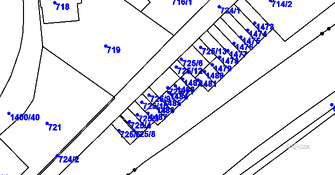 Parcela st. 725/11 v KÚ Růžodol I, Katastrální mapa