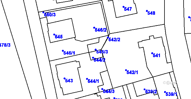 Parcela st. 546/3 v KÚ Růžodol I, Katastrální mapa