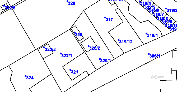Parcela st. 320/2 v KÚ Růžodol I, Katastrální mapa