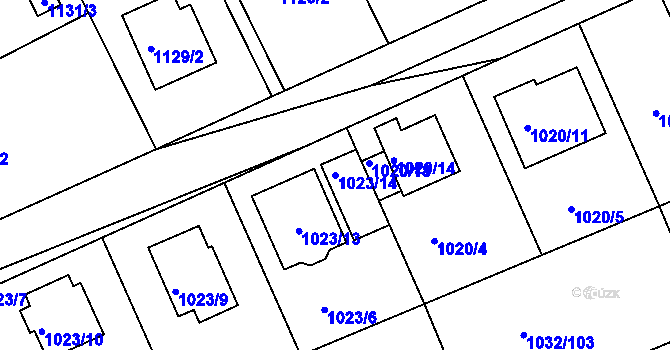 Parcela st. 1023/14 v KÚ Růžodol I, Katastrální mapa