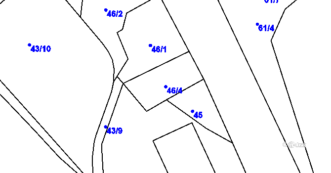 Parcela st. 46/4 v KÚ Růžodol I, Katastrální mapa