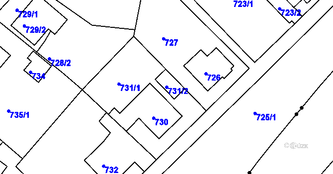 Parcela st. 731/2 v KÚ Růžodol I, Katastrální mapa