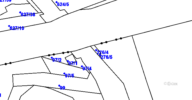 Parcela st. 276/4 v KÚ Růžodol I, Katastrální mapa