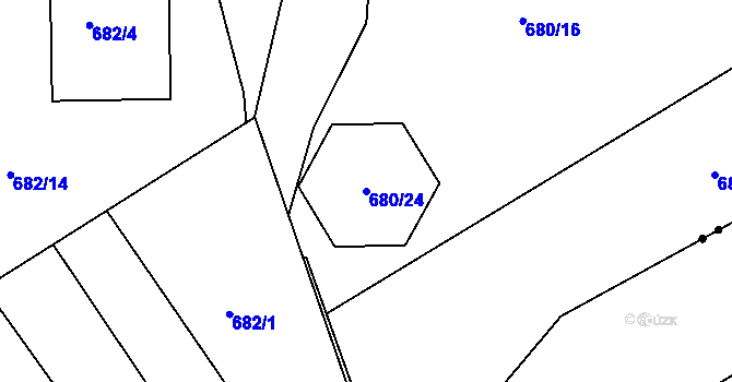 Parcela st. 680/24 v KÚ Růžodol I, Katastrální mapa