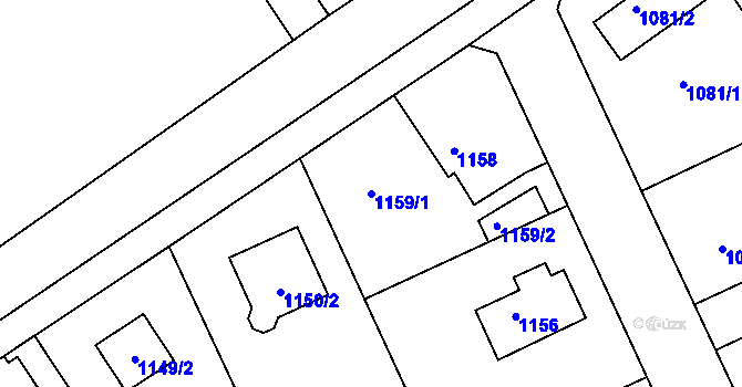 Parcela st. 1159/1 v KÚ Růžodol I, Katastrální mapa