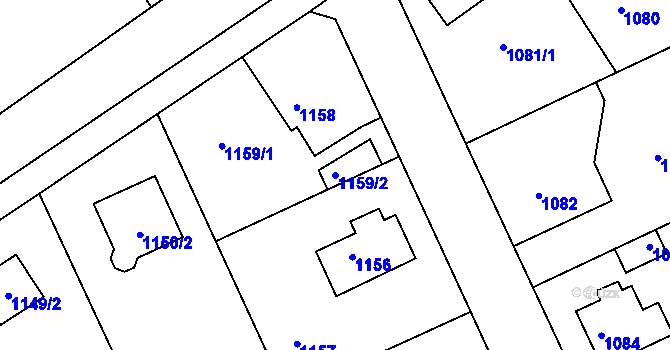 Parcela st. 1159/2 v KÚ Růžodol I, Katastrální mapa