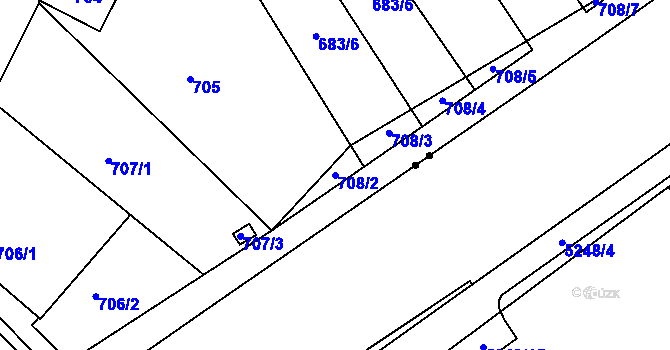 Parcela st. 708/2 v KÚ Růžodol I, Katastrální mapa