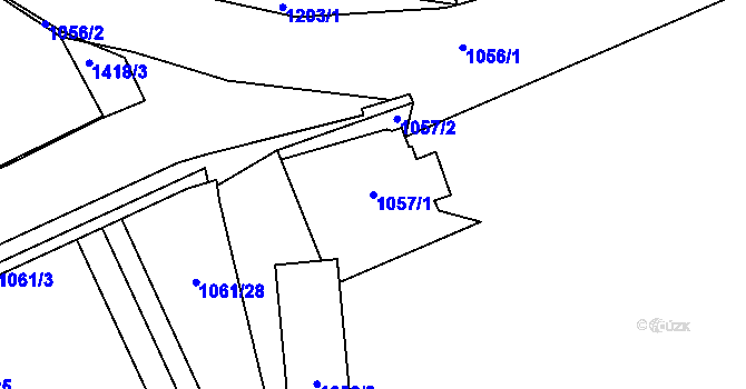 Parcela st. 1057/1 v KÚ Růžodol I, Katastrální mapa