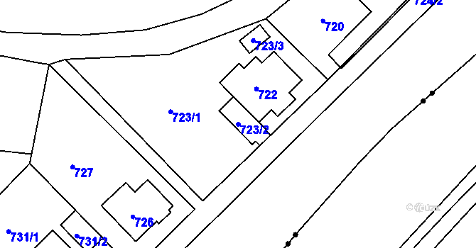 Parcela st. 723/2 v KÚ Růžodol I, Katastrální mapa