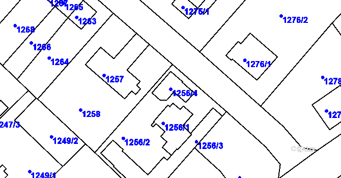 Parcela st. 1256/4 v KÚ Růžodol I, Katastrální mapa