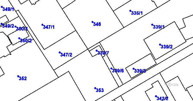 Parcela st. 339/7 v KÚ Růžodol I, Katastrální mapa