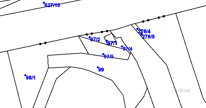 Parcela st. 97/5 v KÚ Růžodol I, Katastrální mapa