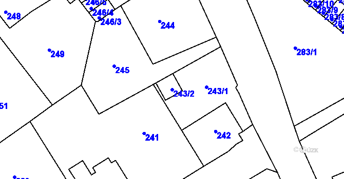 Parcela st. 243/2 v KÚ Růžodol I, Katastrální mapa
