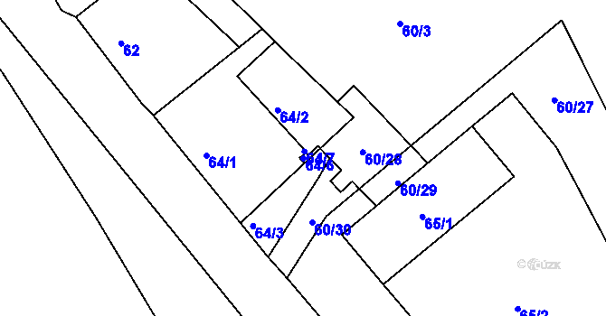 Parcela st. 64/6 v KÚ Růžodol I, Katastrální mapa