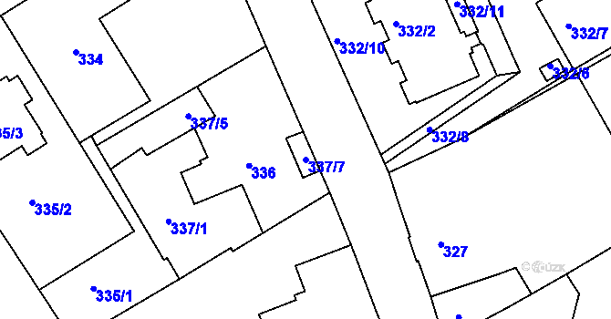 Parcela st. 337/7 v KÚ Růžodol I, Katastrální mapa