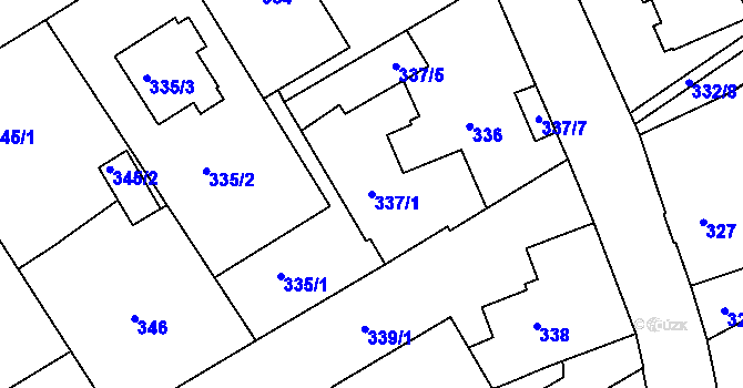 Parcela st. 337/1 v KÚ Růžodol I, Katastrální mapa