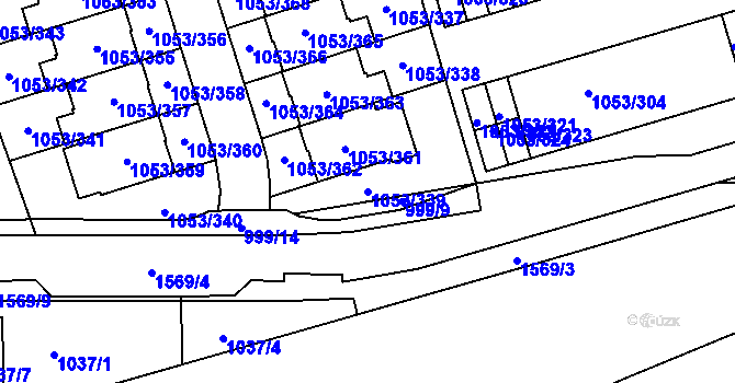 Parcela st. 1053/339 v KÚ Růžodol I, Katastrální mapa