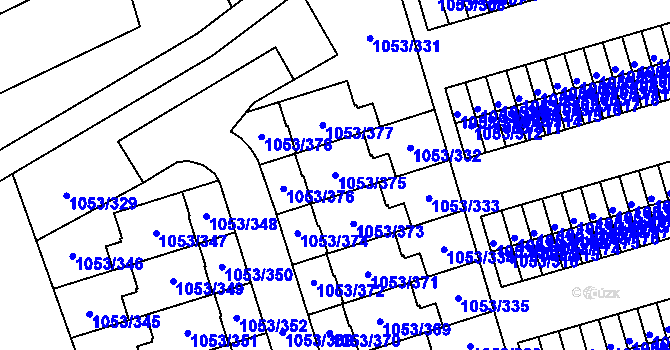 Parcela st. 1053/375 v KÚ Růžodol I, Katastrální mapa