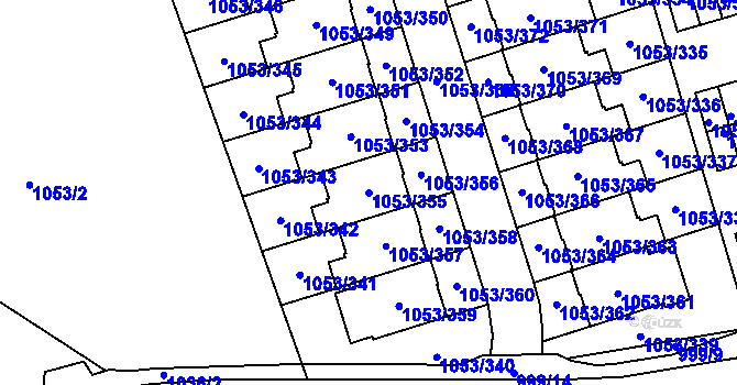 Parcela st. 1053/355 v KÚ Růžodol I, Katastrální mapa
