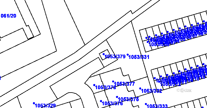 Parcela st. 1053/379 v KÚ Růžodol I, Katastrální mapa