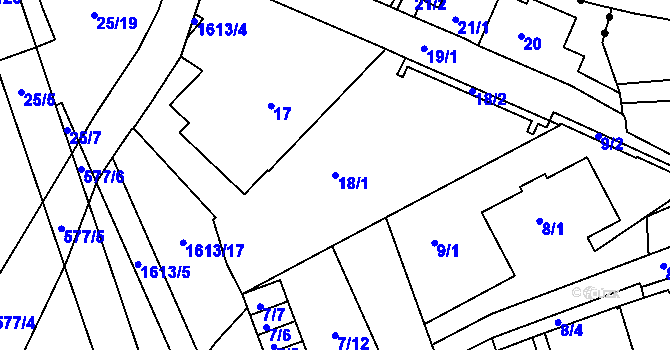 Parcela st. 18/1 v KÚ Františkov u Liberce, Katastrální mapa