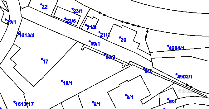 Parcela st. 18/2 v KÚ Františkov u Liberce, Katastrální mapa