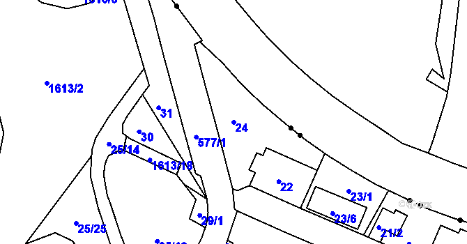 Parcela st. 24 v KÚ Františkov u Liberce, Katastrální mapa