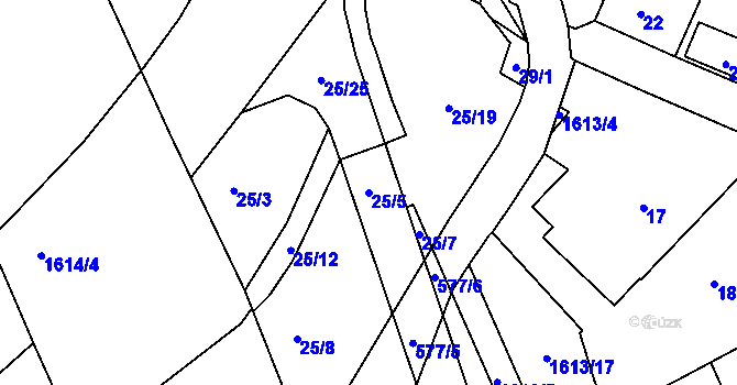Parcela st. 25/5 v KÚ Františkov u Liberce, Katastrální mapa