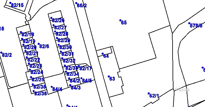 Parcela st. 64 v KÚ Františkov u Liberce, Katastrální mapa
