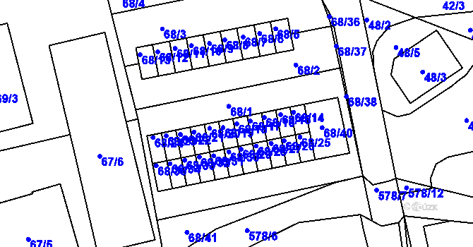 Parcela st. 68/18 v KÚ Františkov u Liberce, Katastrální mapa