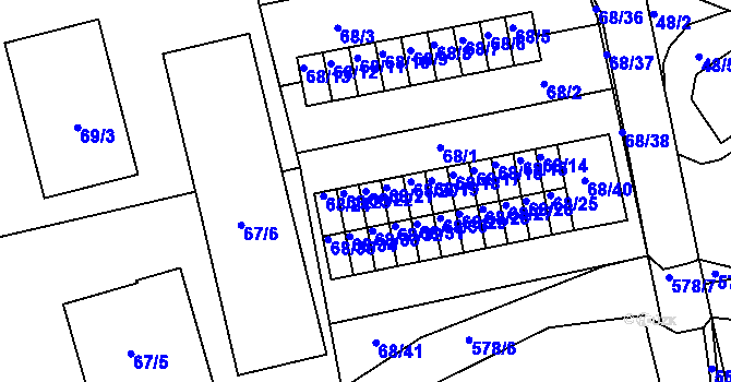 Parcela st. 68/22 v KÚ Františkov u Liberce, Katastrální mapa