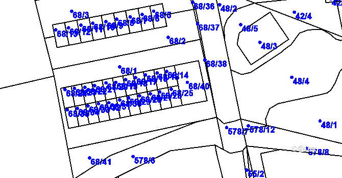 Parcela st. 68/25 v KÚ Františkov u Liberce, Katastrální mapa