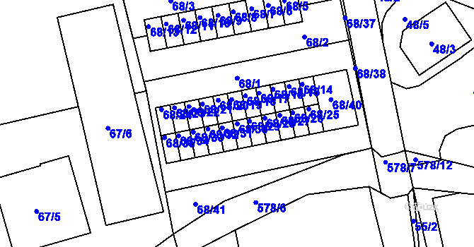 Parcela st. 68/30 v KÚ Františkov u Liberce, Katastrální mapa