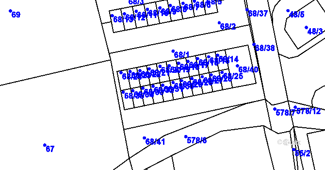 Parcela st. 68/31 v KÚ Františkov u Liberce, Katastrální mapa