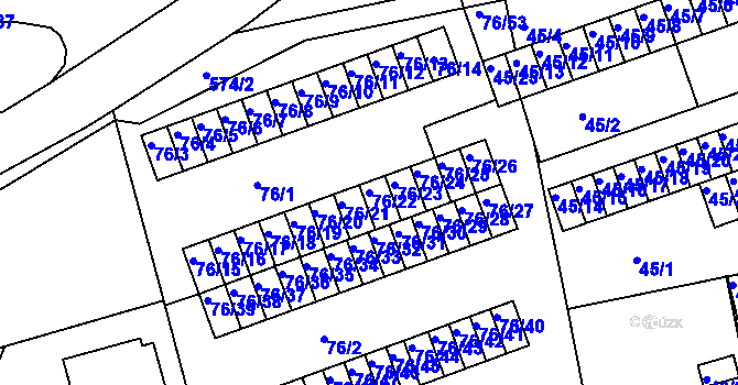 Parcela st. 76/22 v KÚ Františkov u Liberce, Katastrální mapa