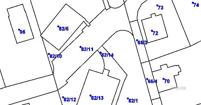 Parcela st. 82/14 v KÚ Františkov u Liberce, Katastrální mapa