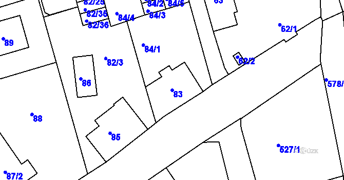 Parcela st. 83 v KÚ Františkov u Liberce, Katastrální mapa