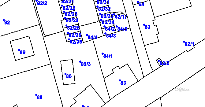 Parcela st. 84/1 v KÚ Františkov u Liberce, Katastrální mapa
