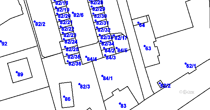 Parcela st. 84/3 v KÚ Františkov u Liberce, Katastrální mapa